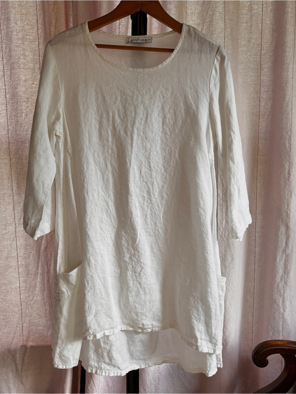 CUT LOOSE: White Linen Tunic with Pockets